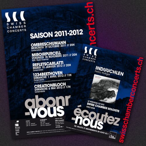 Corporate SCC - Swiss Chamber Concerts - affiches promotionnelles. Induuchlen
